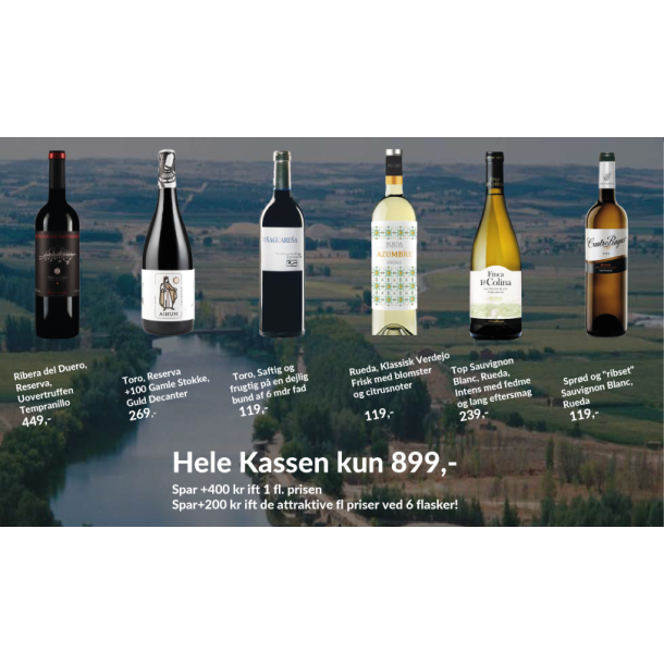 Duero Floden - Blandet vinkasse fra Ribera del Duero, Toro &amp; Rueda
